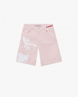 Nude Project Bunny Denim Shorts Pink | US-98436AEMB
