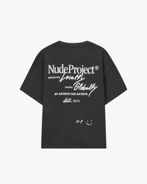 Nude Project Global Soon T-shirt Dark Grey | US-37298EMZH