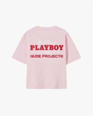 Nude Project Playful Cropped T-shirt Pink | US-82065YIJH