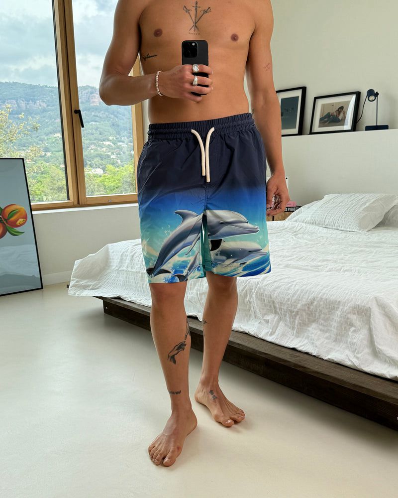 Nude Project A Trip Swim Shorts Navy / Blue | US-13042IKSC
