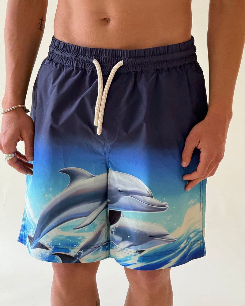 Nude Project A Trip Swim Shorts Navy / Blue | US-13042IKSC