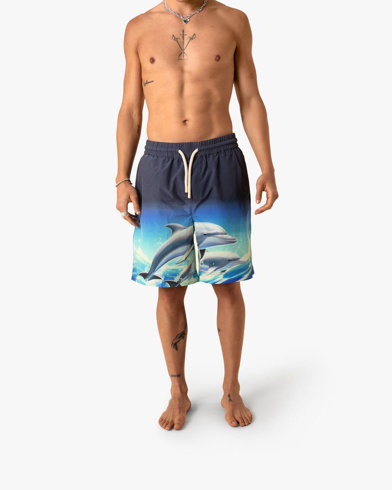 Nude Project A Trip Swim Shorts Navy / Blue | US-13042IKSC