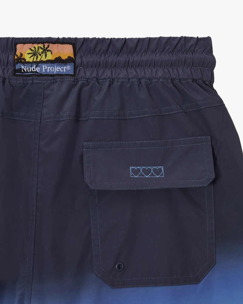 Nude Project A Trip Swim Shorts Navy / Blue | US-13042IKSC