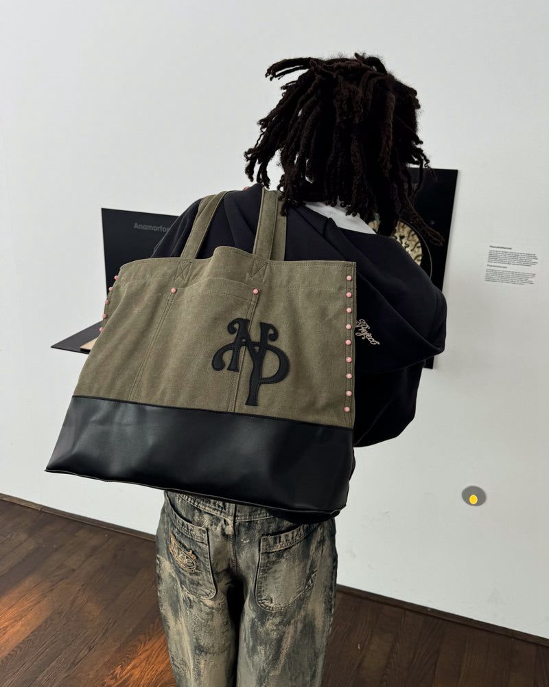 Nude Project Allday Shopper Bags Olive / Black | US-10834GKTE