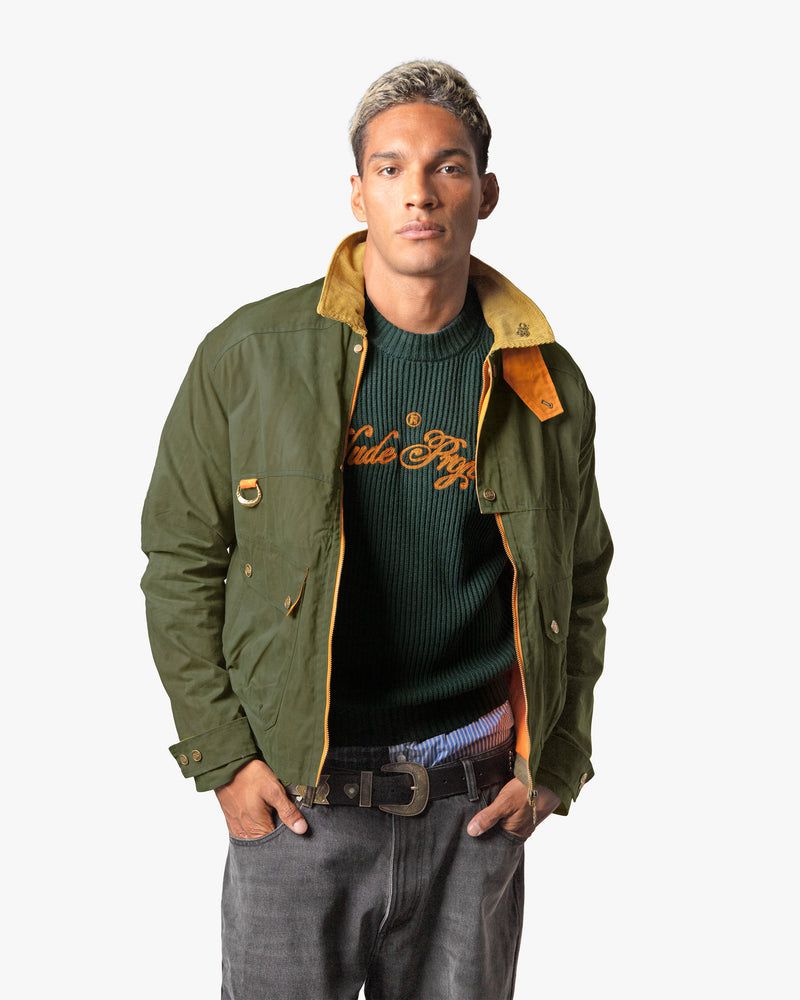 Nude Project Bretagne Waxed Jacket Dark Green | US-90734EHWZ