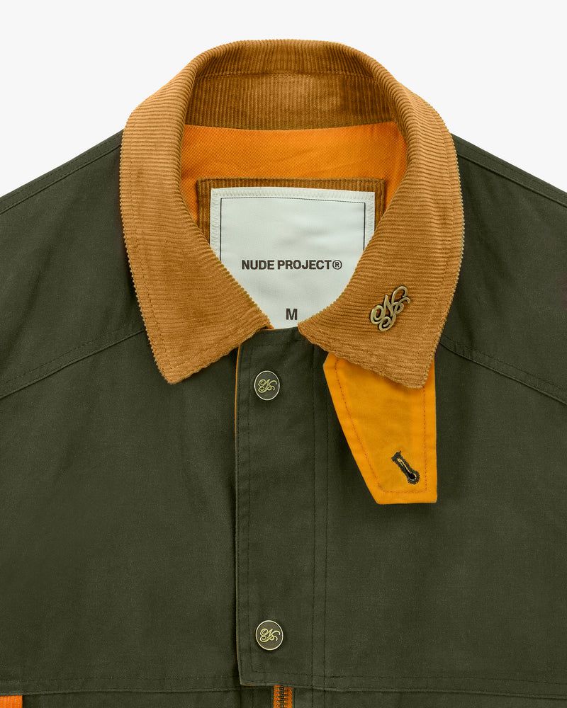 Nude Project Bretagne Waxed Jacket Dark Green | US-90734EHWZ