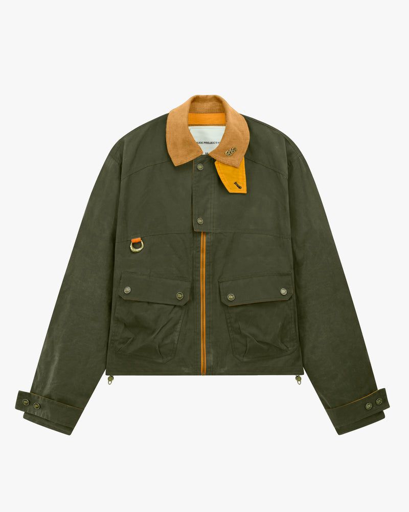 Nude Project Bretagne Waxed Jacket Dark Green | US-90734EHWZ