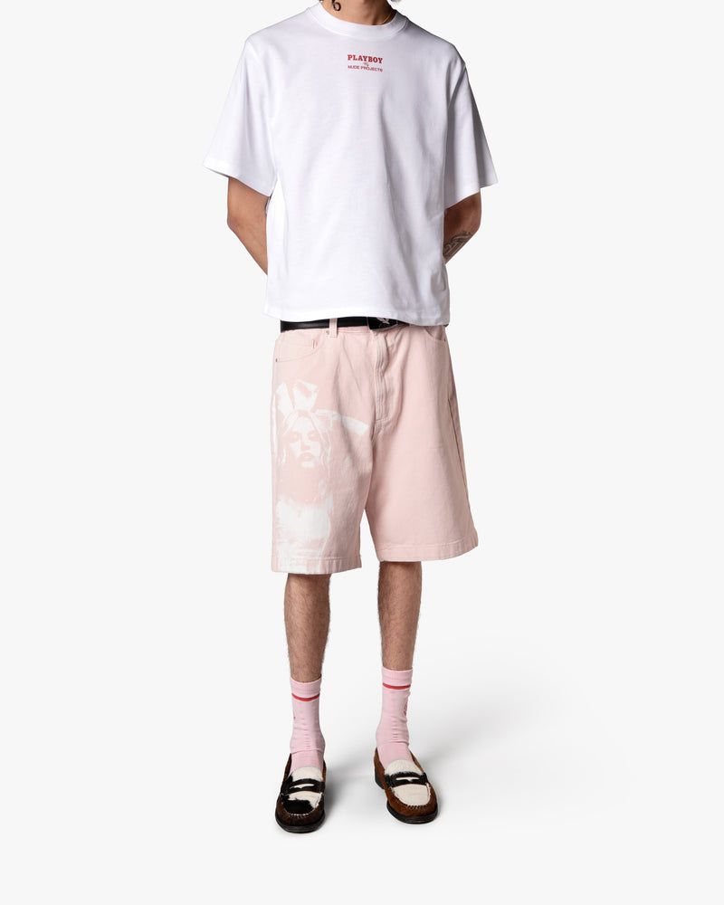 Nude Project Bunny Denim Shorts Pink | US-98436AEMB