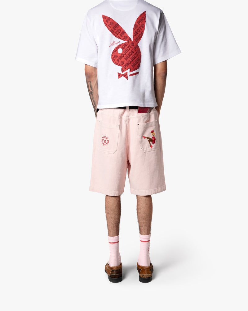 Nude Project Bunny Denim Shorts Pink | US-98436AEMB