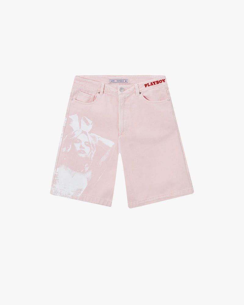 Nude Project Bunny Denim Shorts Pink | US-98436AEMB