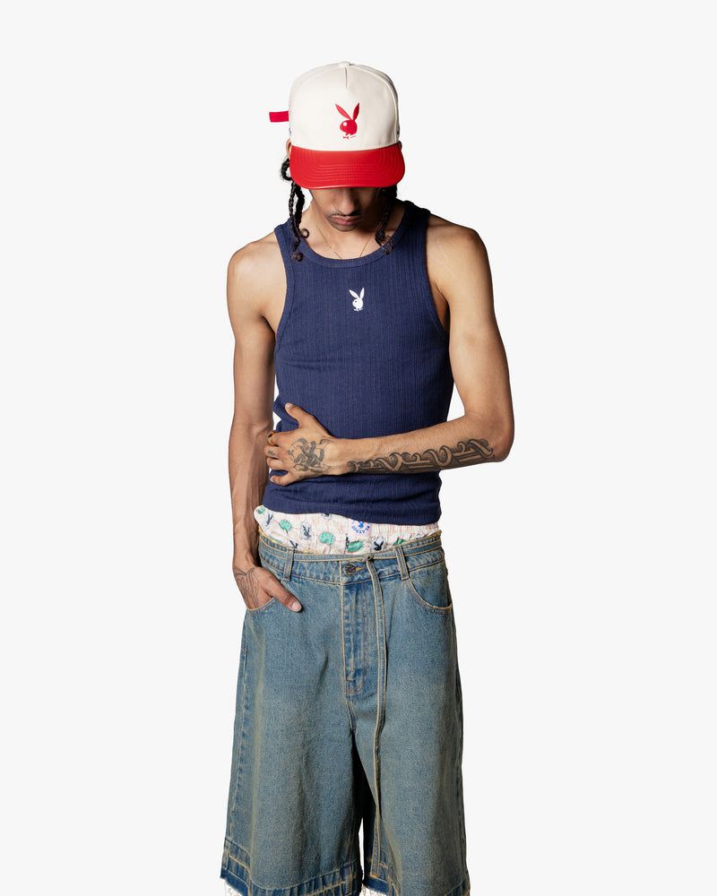 Nude Project Cut&sew Playboy Tank Top Navy | US-02139FOQT