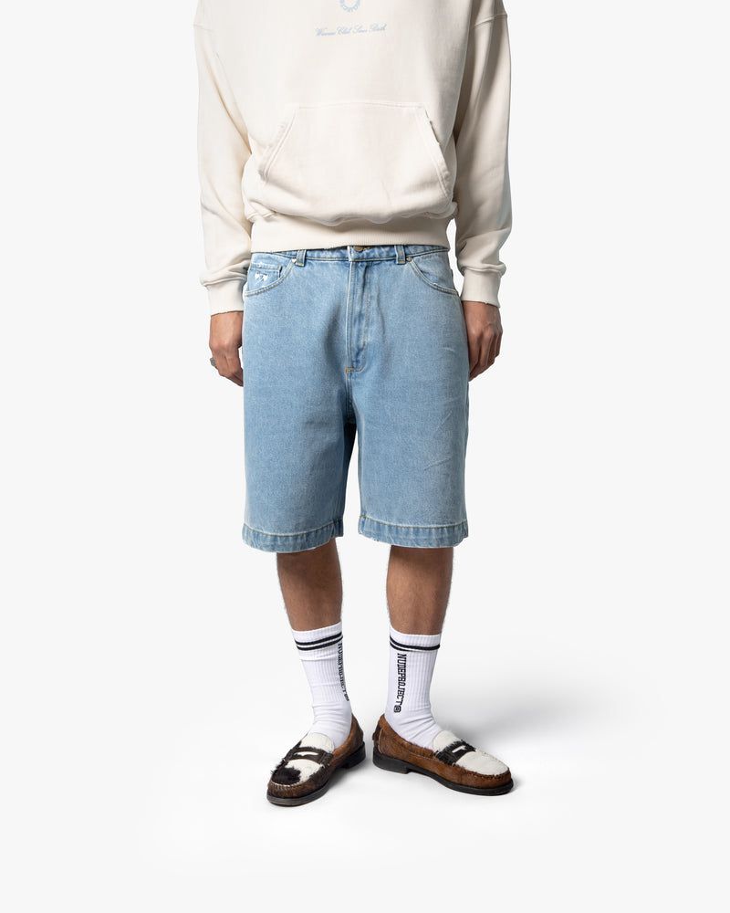 Nude Project Denim Washed Shorts Blue | US-81940CVWU