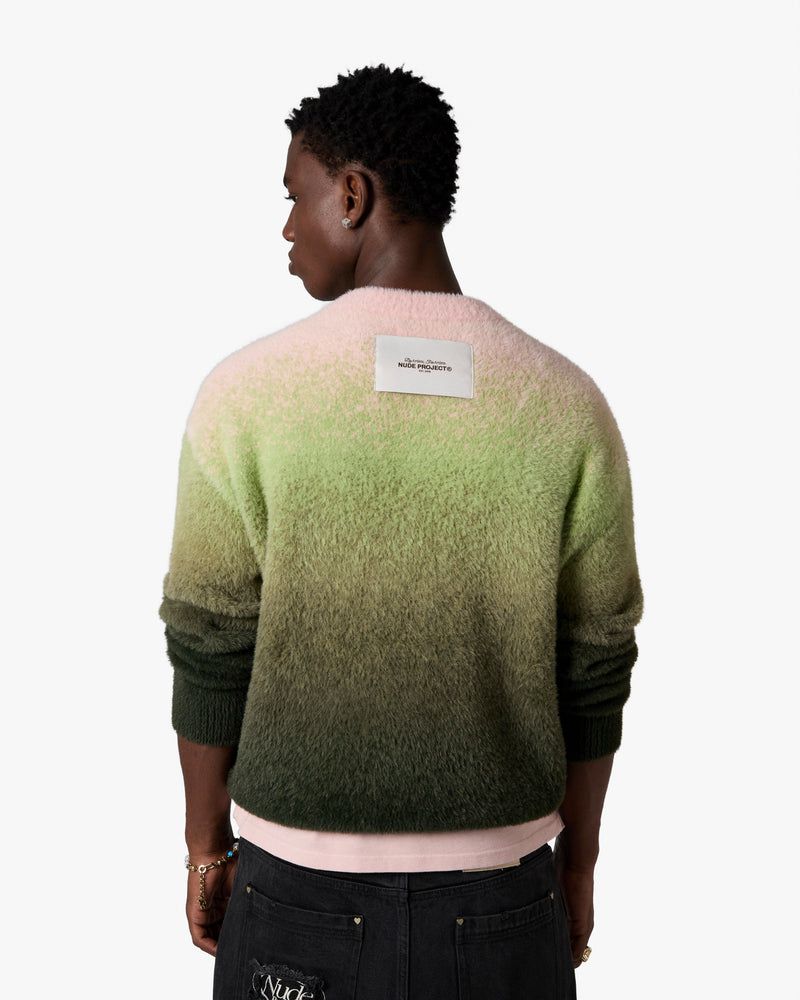 Nude Project Gradient Cozy Sweater Green / Pink | US-28659TWNG