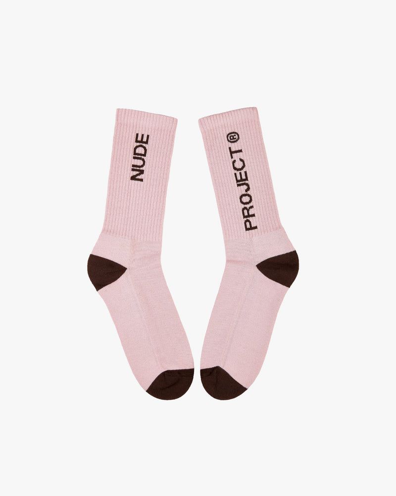 Nude Project Logo 2xpack Socks Brown / Pink | US-98602KAZW