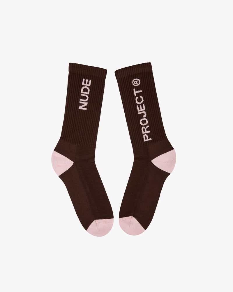 Nude Project Logo 2xpack Socks Brown / Pink | US-98602KAZW