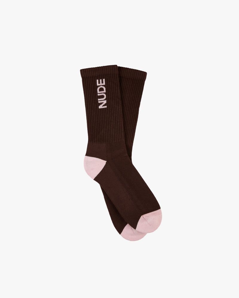 Nude Project Logo 2xpack Socks Brown / Pink | US-98602KAZW