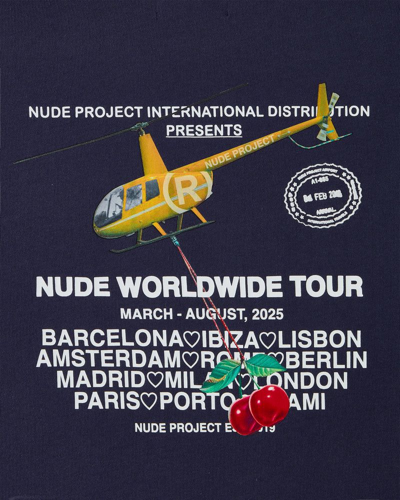 Nude Project Nude Tour T-shirt Navy | US-09832CVZJ