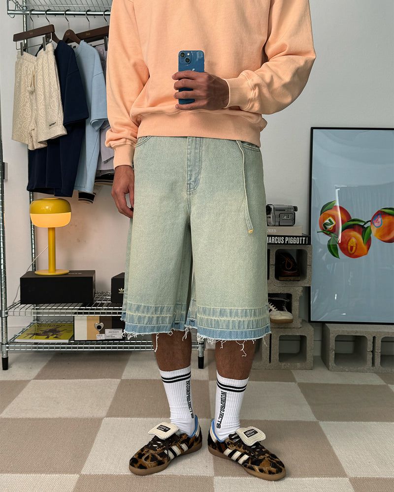 Nude Project Old Baggy Denim Shorts Light Blue | US-69802EZHN