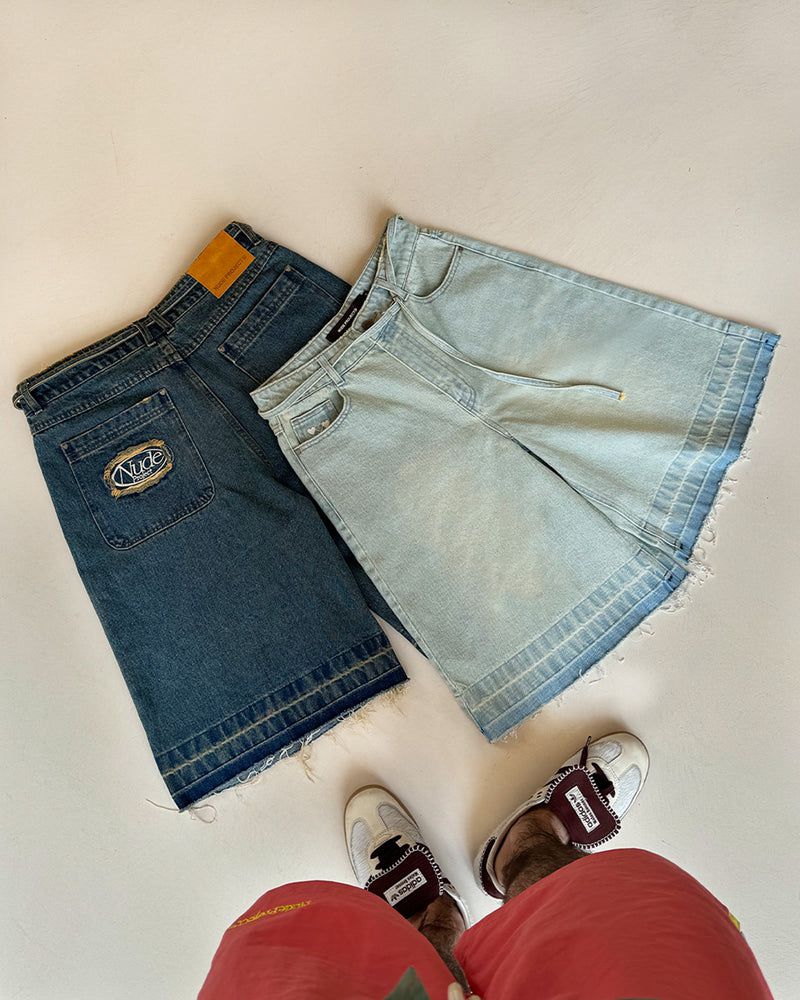 Nude Project Old Baggy Denim Shorts Light Blue | US-69802EZHN