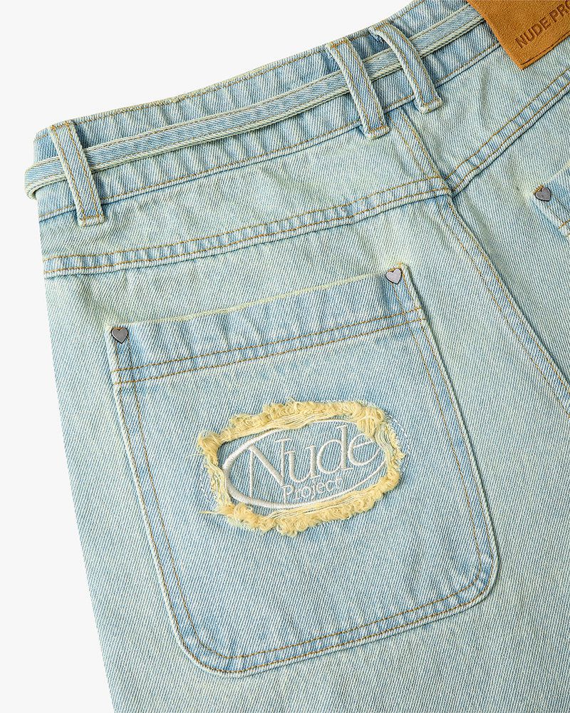 Nude Project Old Baggy Denim Shorts Light Blue | US-69802EZHN