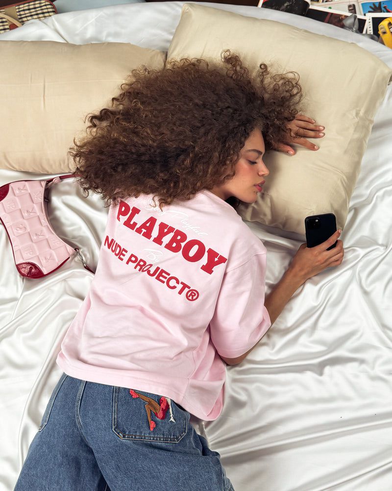 Nude Project Playful Cropped T-shirt Pink | US-82065YIJH