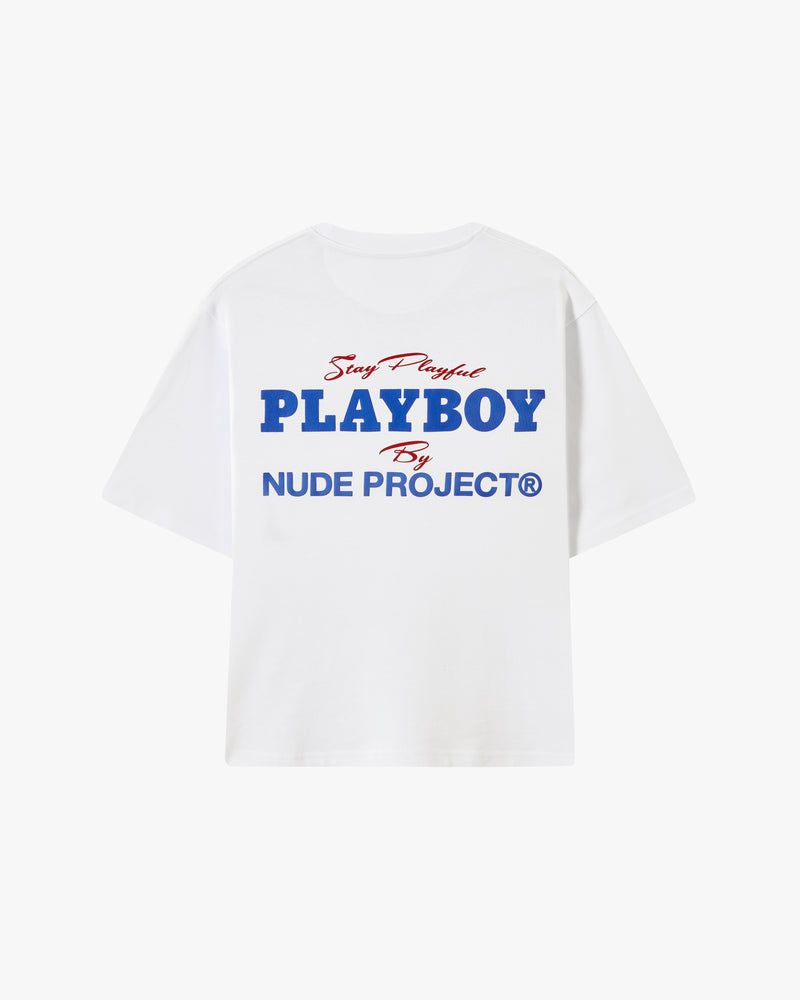 Nude Project Playful Cropped T-shirt White | US-79108GSCE
