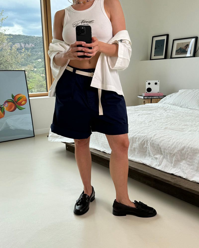 Nude Project Tailoring Shorts Navy | US-67349FBHG