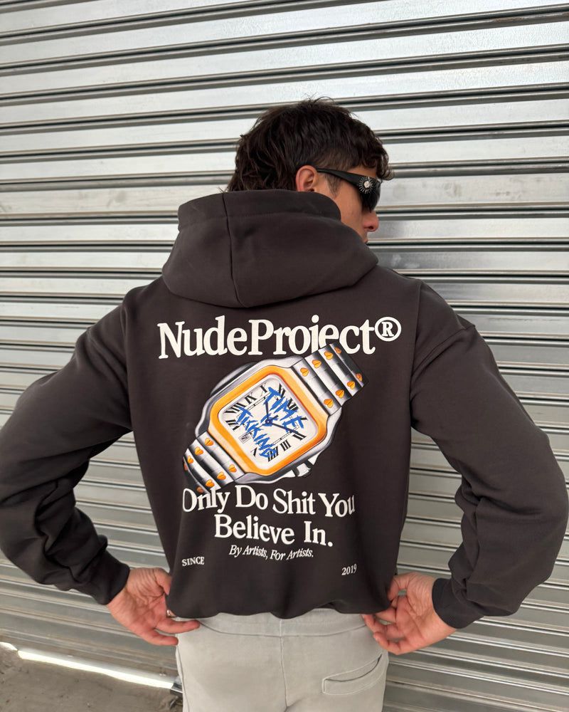 Nude Project Time Hoodie Dark Grey | US-16253TXEV