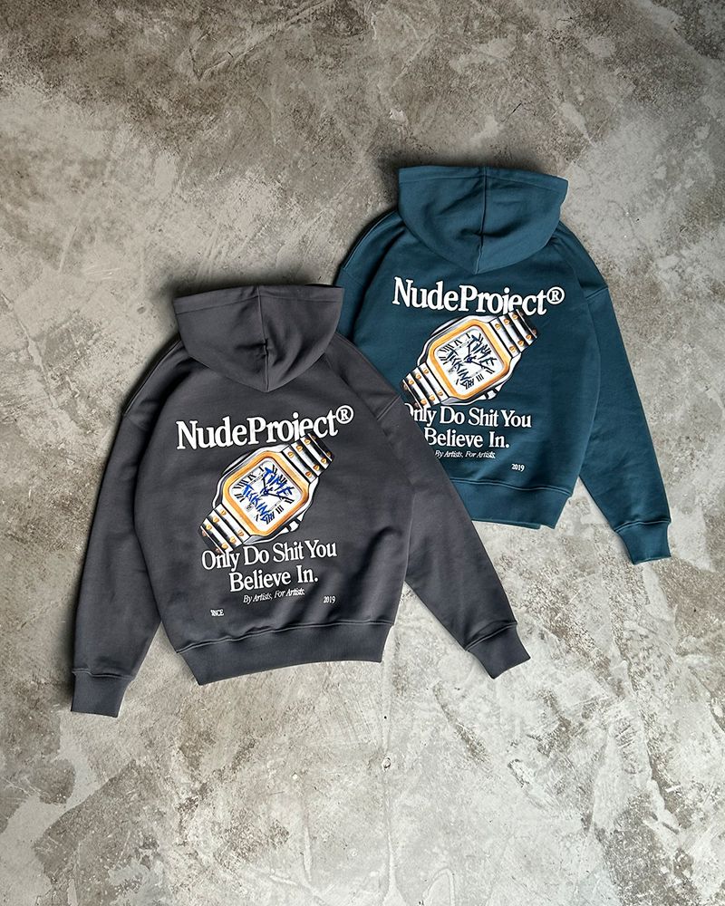 Nude Project Time Hoodie Dark Grey | US-16253TXEV