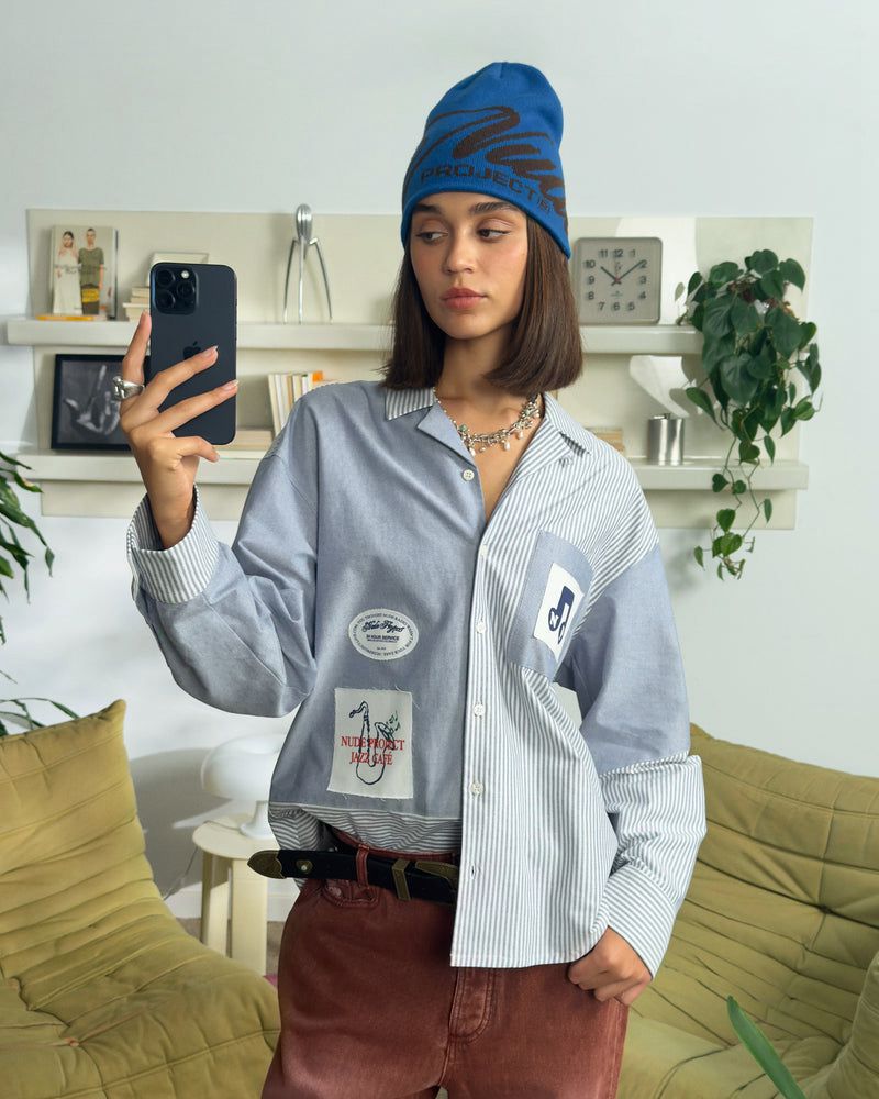 Nude Project Trompeta Shirts Blue | US-24967MAXZ