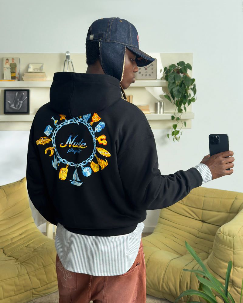 Nude Project Yelo Hoodie Black | US-59310CSPA